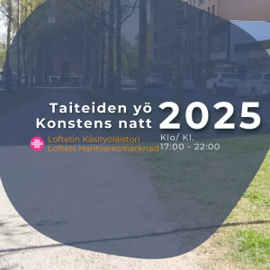 Hantverksmarknad på Konstens natt 14.8.2025