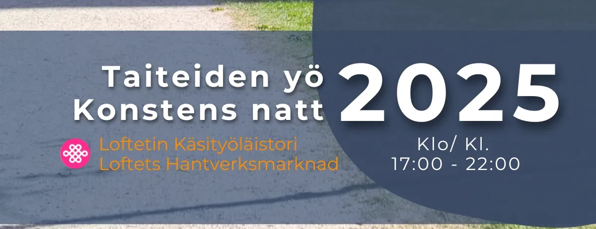 Hantverksmarknad på Konstens natt 14.8.2025